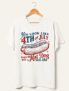 Vintage You Look Like The 4th Of July Makes Me Want A Hot Dog Real Bad T-Shirt