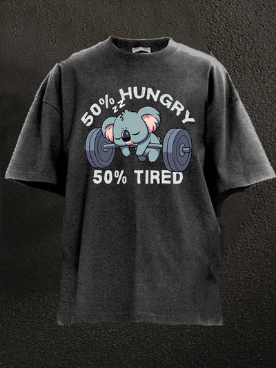 50% Hungry 50% Tired Koala Washed Gym Shirt