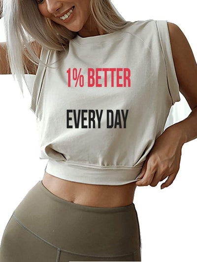 1% BETTER EVERYDAY SLEEVELESS CROP TOPS