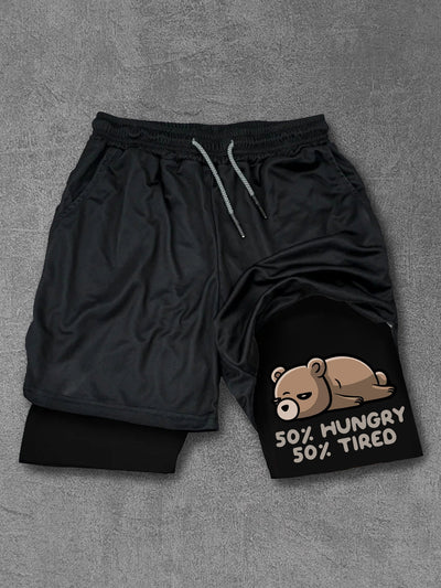 50% Hungry 50% Tired Performance Training Shorts