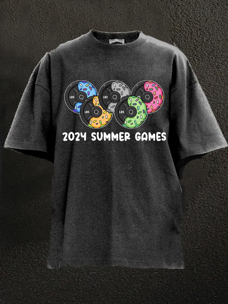 2024 Summer Games Donut Plates Washed Gym Shirt