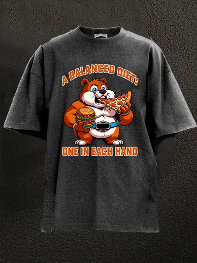 A balanced diet Washed Gym Shirt