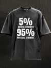 5% Mental Strength 95% Physical Strength Washed Gym Shirt