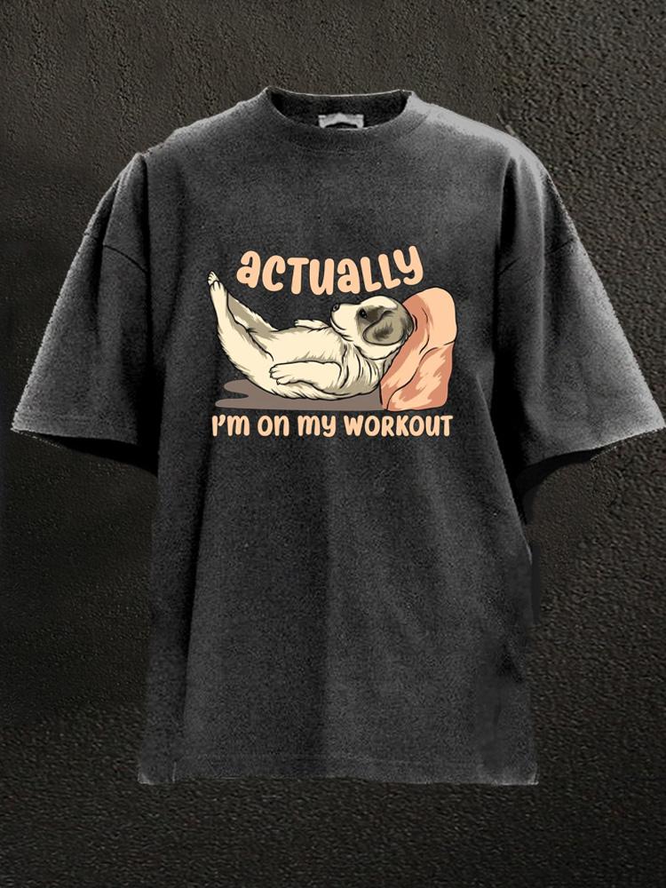 Actually I'm On My Workout Washed Gym Shirt