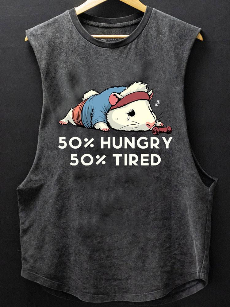 50% hungry 50% tired rat BOTTOM COTTON TANK