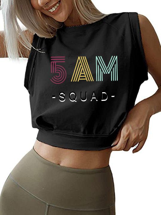 5AM squad Sleeveless Crop Tops