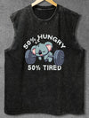 50% HUNGRY 50% TIRED KOALA Washed Gym Tank