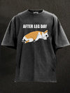 After Leg Day Pug Washed Gym Shirt