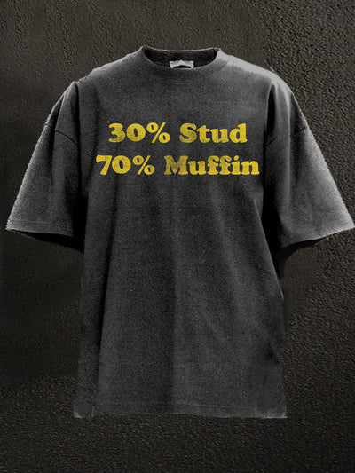 30% Stud 70% Muffin Washed Gym Shirt